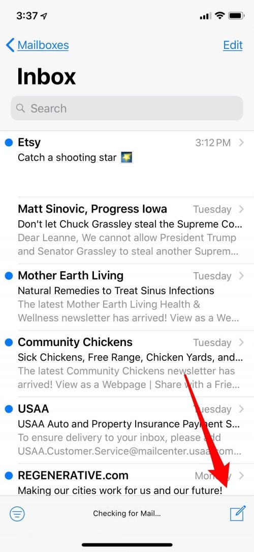 find all drafts in mail app