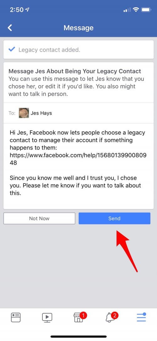 facebook legacy contact