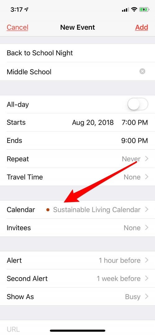 add event to calendar