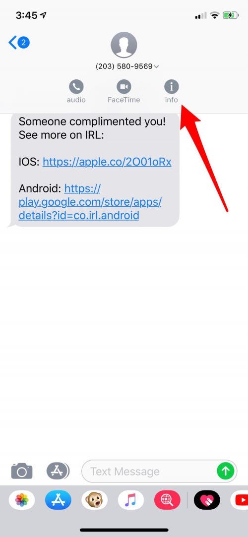 Fake Blocked Text Message Template