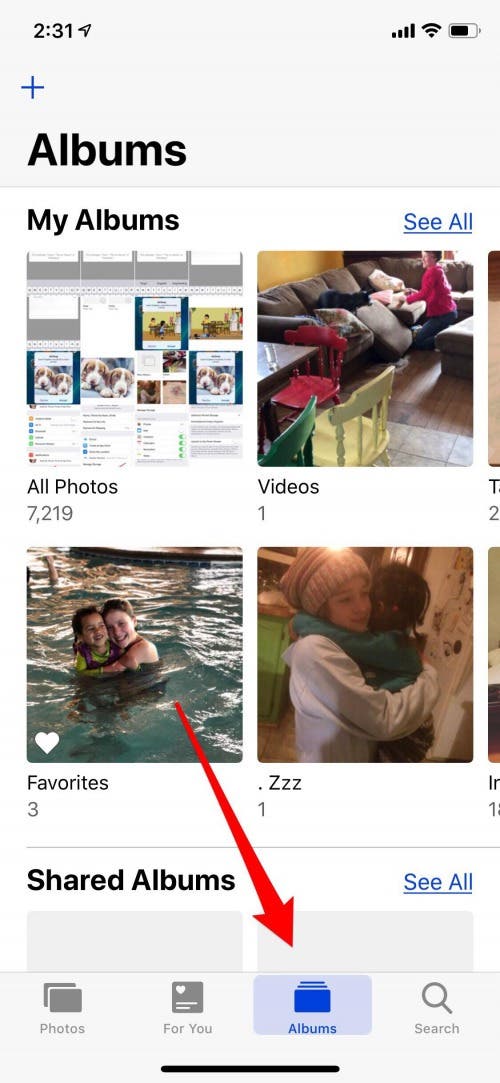 albums in photos app