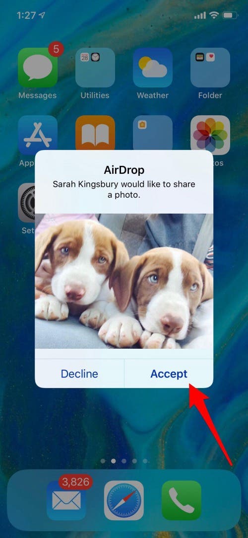 accept airdrop