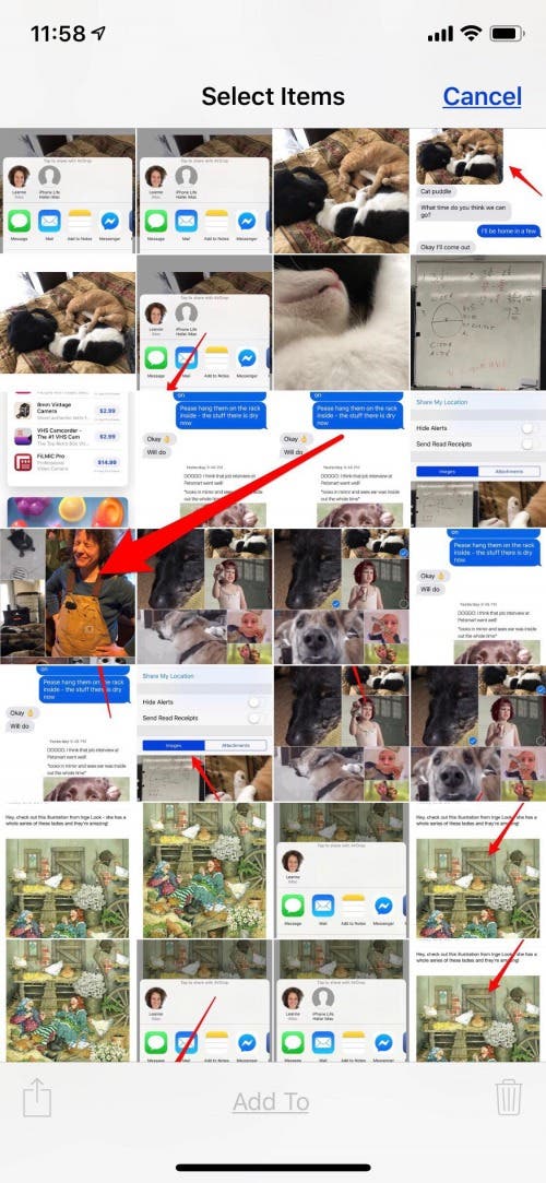 choose a photo to share on iPhone