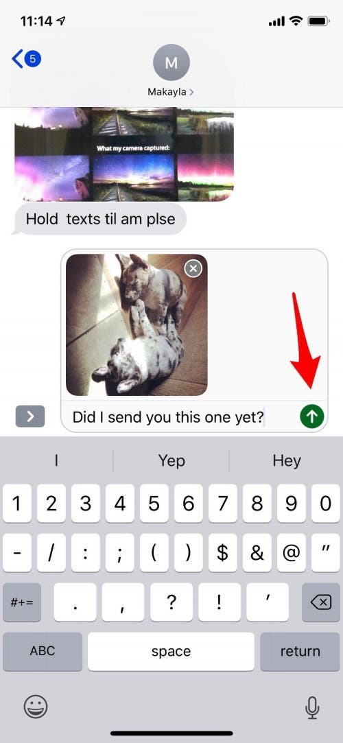 send a photo in a text