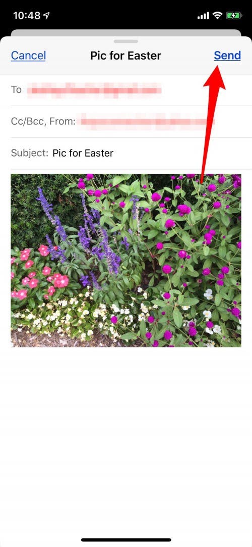 send an email on iphone