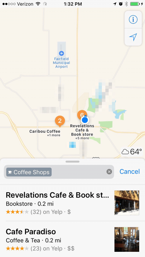 How to Search Nearby Maps Locations from Widgets Screen in iOS 10