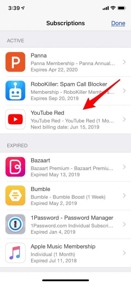 cancel itunes subscription