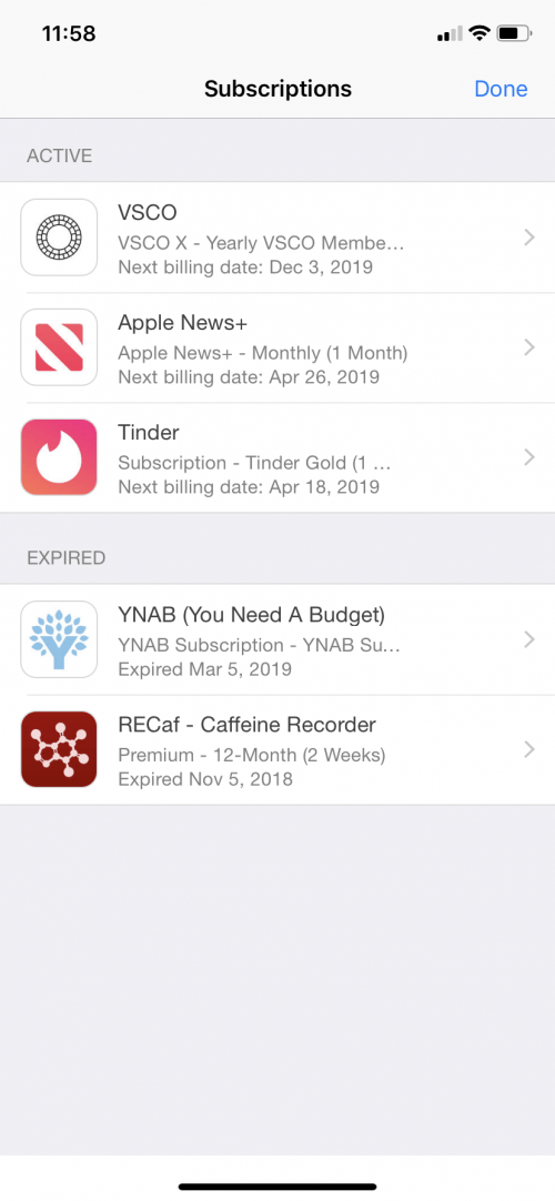 manage cancel itunes subscriptions