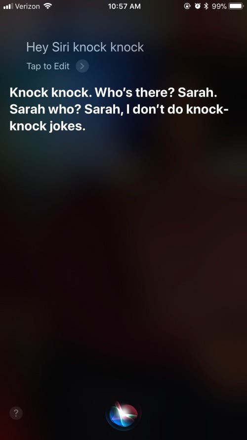 ask Siri a knock-knock joke
