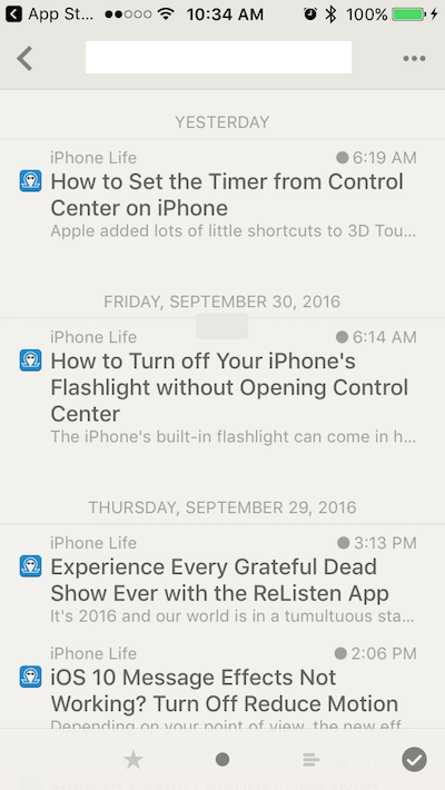 Reeder 3 Articles List View