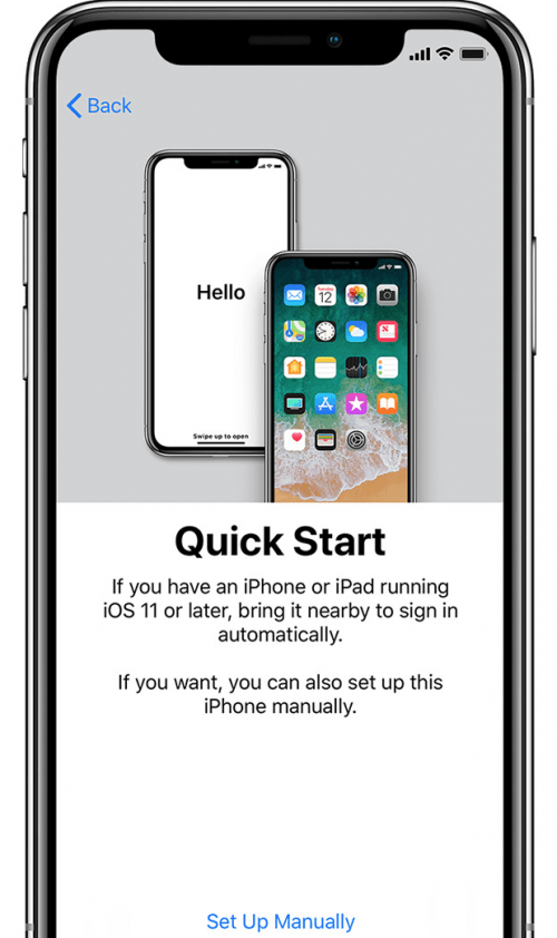 data transfer with quick start