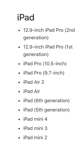 ipads that can data transfer with quick start