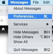 open the messages menu and choose preferences