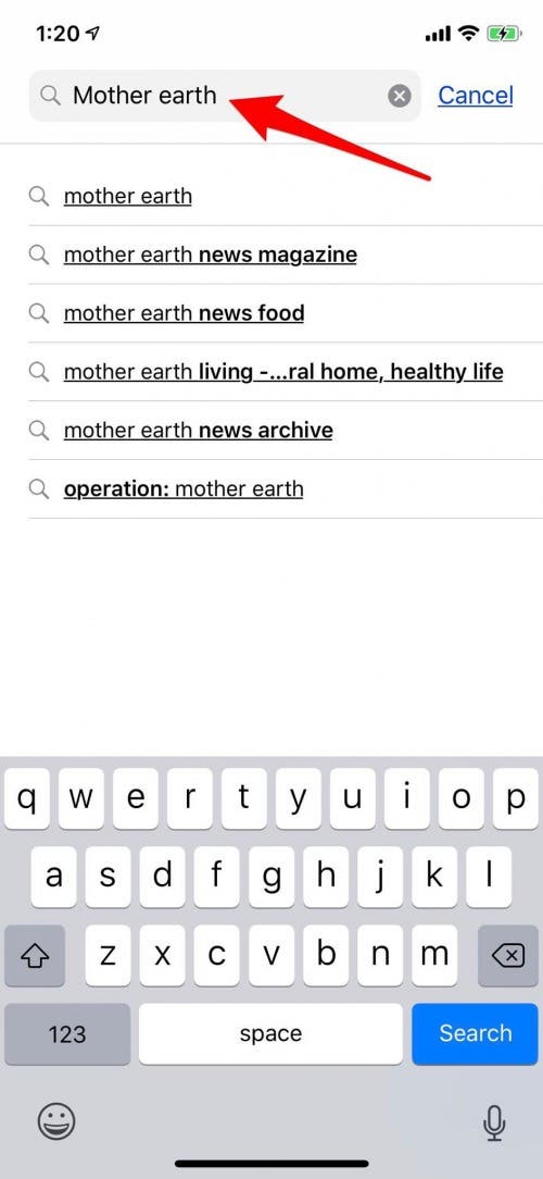 search tab app store