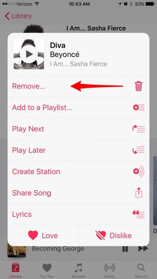 how to delete music from iPhone