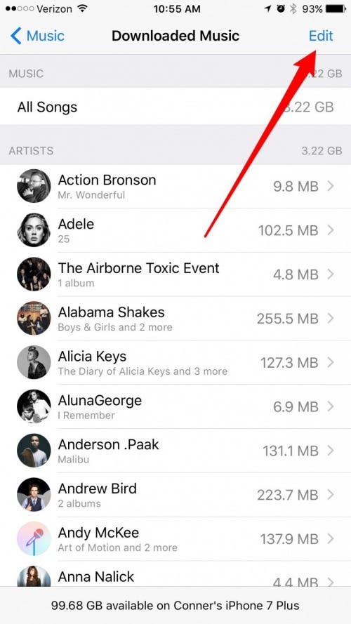 how to delete music from iPhone