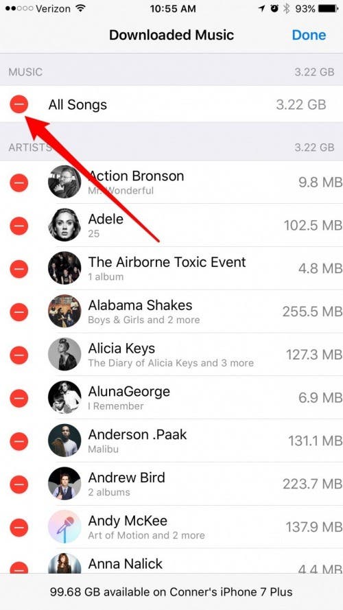how to delete music from iPhone using iTunes