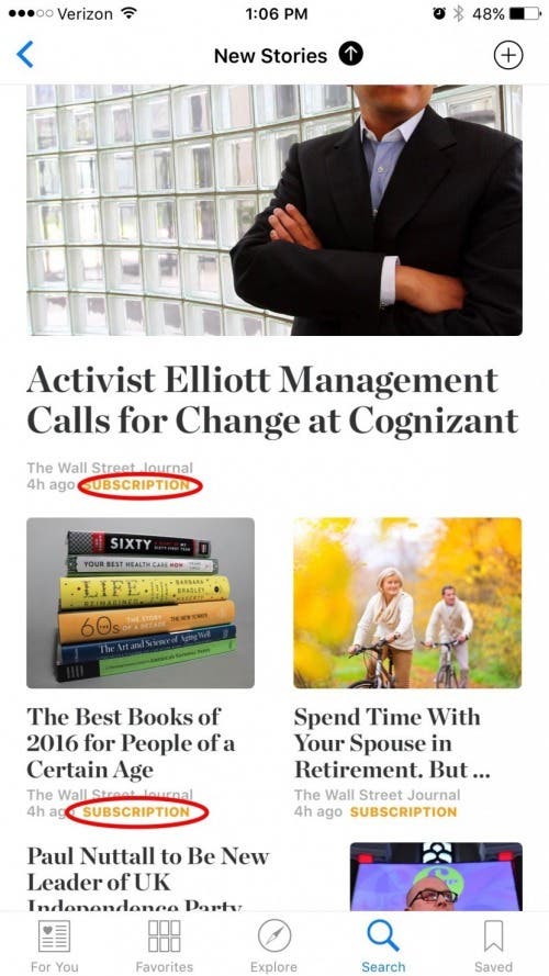 How to Subscribe to Publications in Apple News with iOS 10 on the iPhone