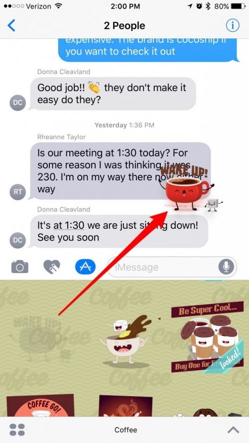 How to React to a Message with a Sticker on iPhone