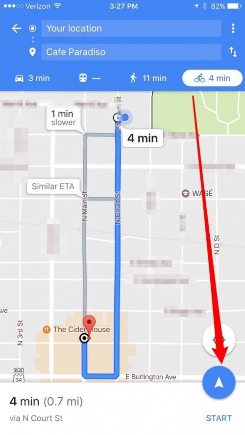 How to Get Bicycle Directions on iPhone