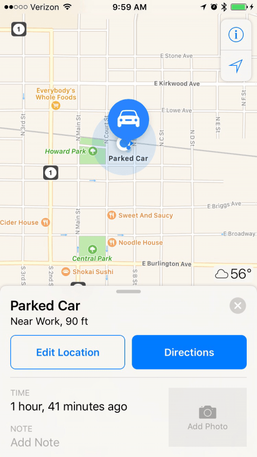 how do i find my car using apple maps