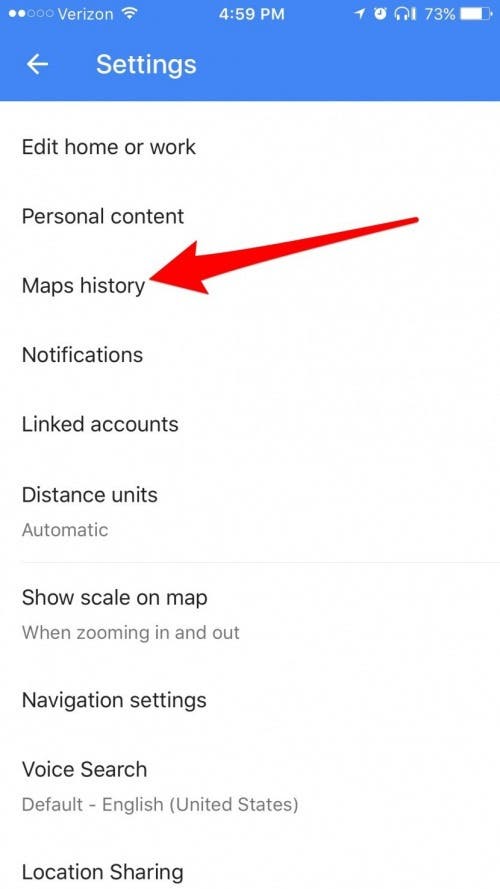 how to clear history on google maps