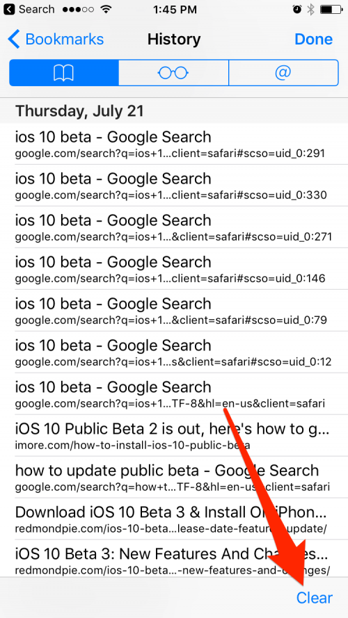 safari history