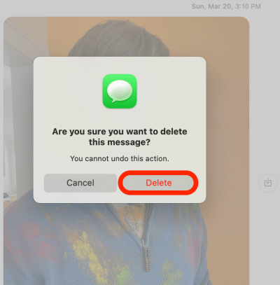 Click Delete again to confirm. This is how to delete texts. 