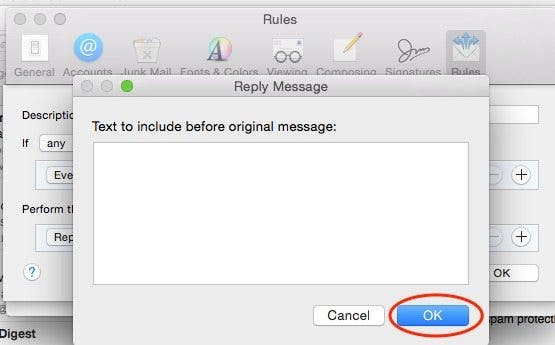 How to Setup Automatic Email Reply for OS X Mail App