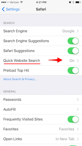  How to Turn Off Safari Quick Search