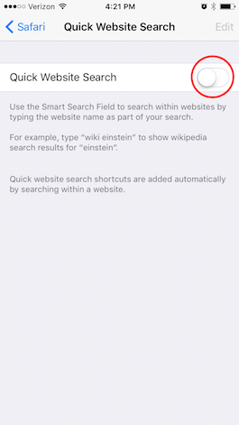  How to Turn Off Safari Quick Search