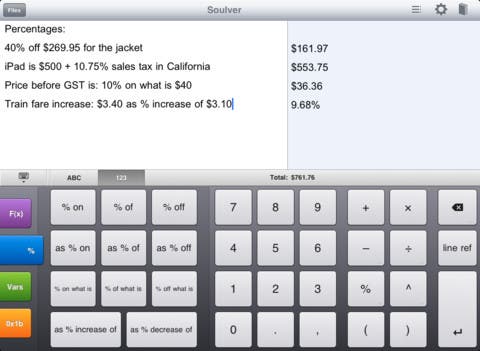 Soulver for iPad