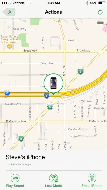 Track location with Find My iPhone