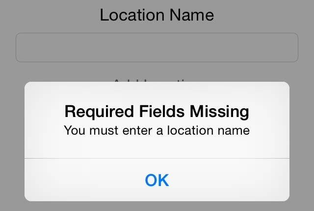 The TuplesDemo required fields alert