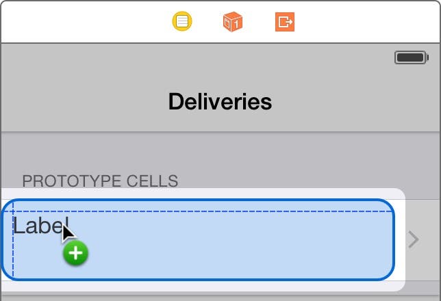 Add a label to the cell