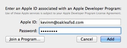 Enter an Apple ID