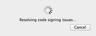Resolving code signing issue