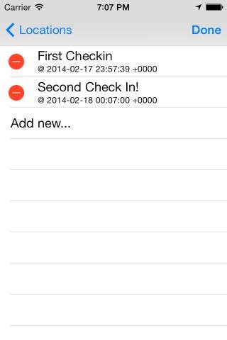 Editing the check ins