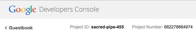 Google Developer's Console Guestbook