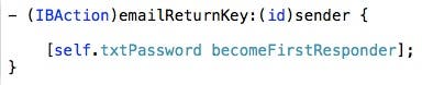 Email return key code