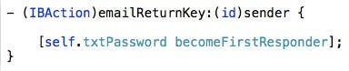 Email return key code