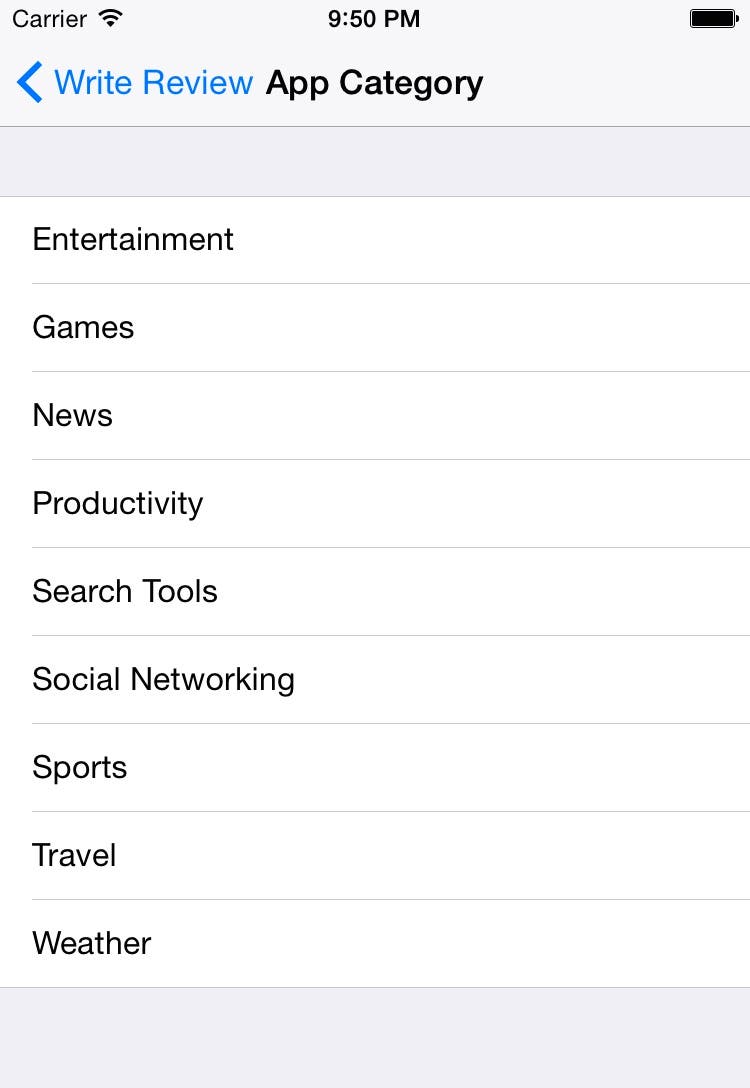 app categories