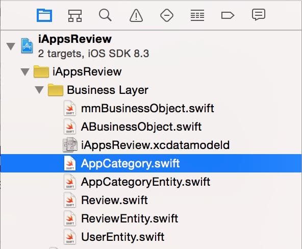 The new AppCategory code file