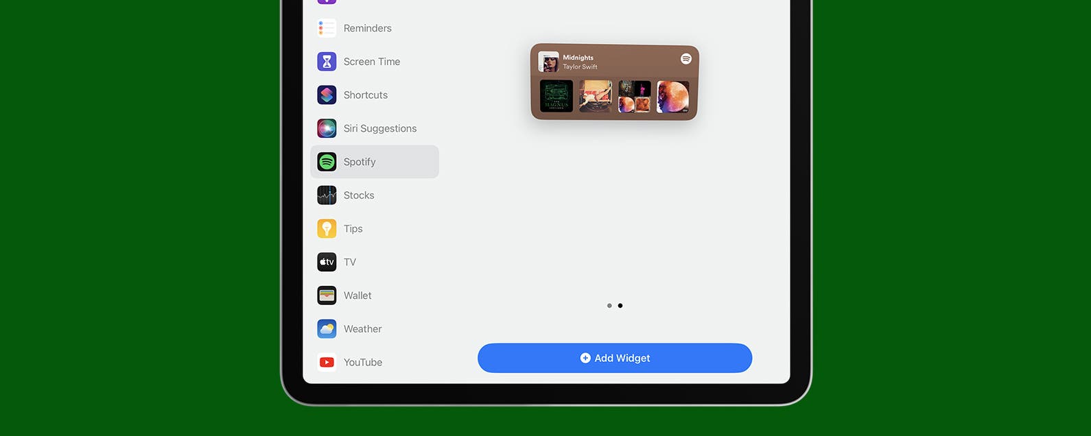 How to Add Widgets on iPad in Today View